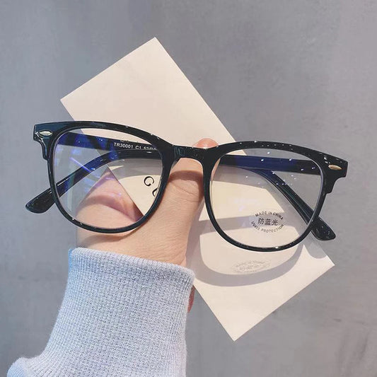 Fashion Anti Blue Light Glasses Big Square Black Transparent Frame Women Men Computer Eye Production Plain Spectacles Eyeglasses