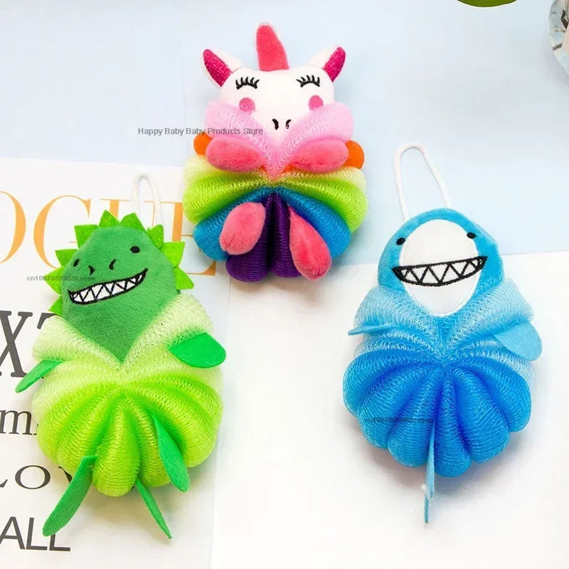 Baby Bath Ball Cartoon Unicorn Mermaid Bath Sponge Child Children Toddler Newborn Adult Cleaning Brush Soft Bath Shower Sponge