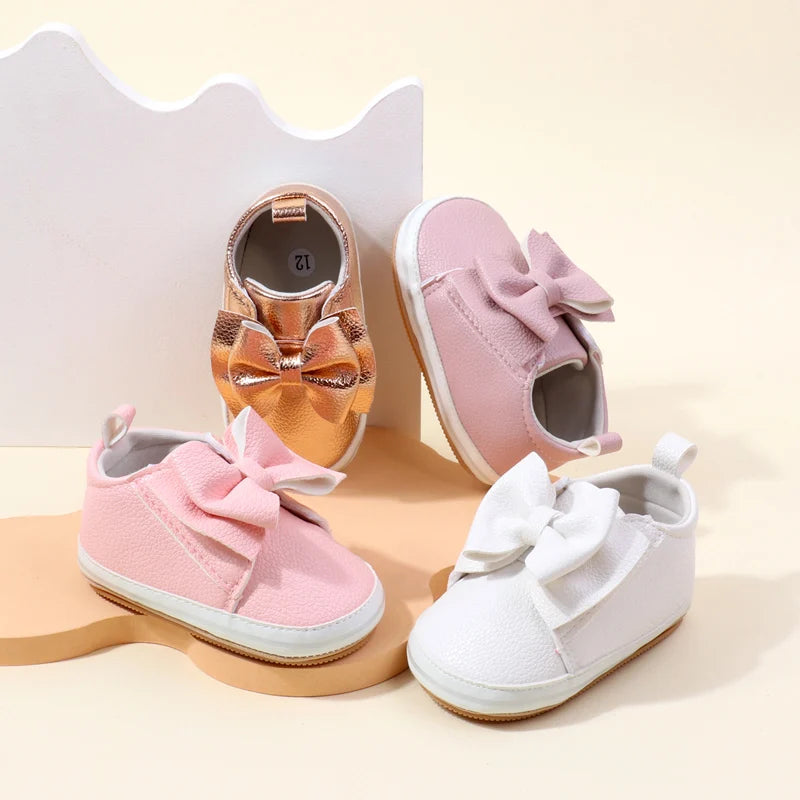 Baby Girl Shoes High Quality Soft PU for 0-9-18 Months Toddler Prewalking Outdoor Beautiful Cute Butterfly Bowknot 2024 BXC4143