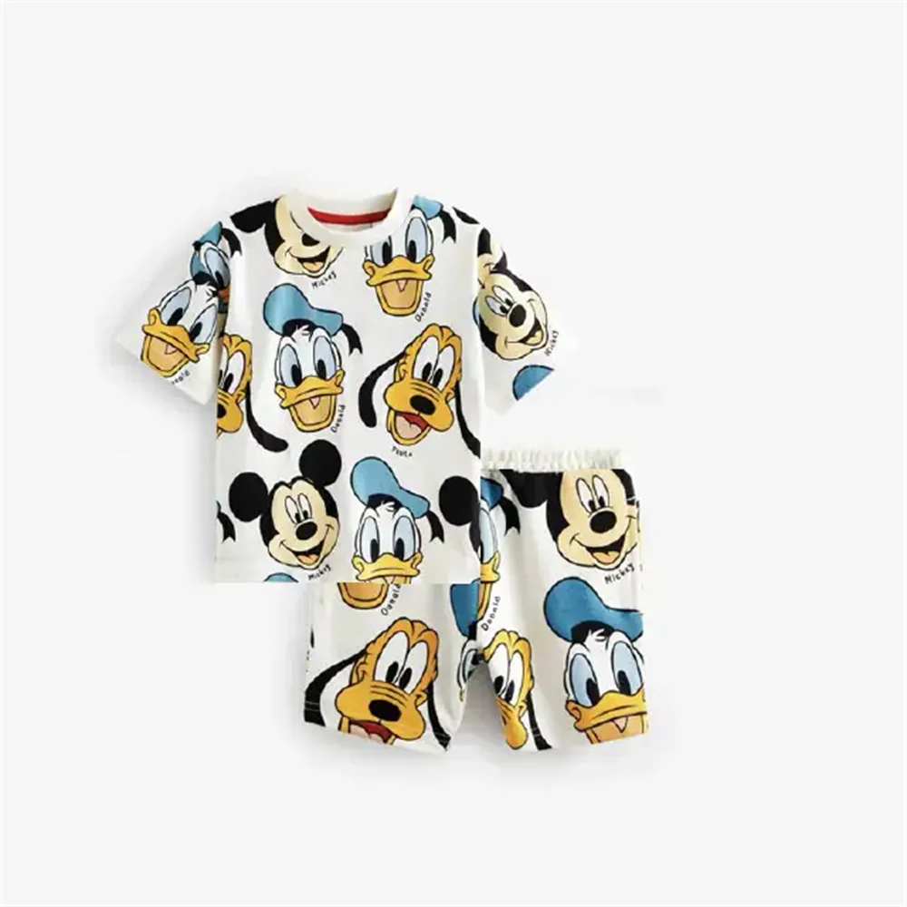 Boys Summer Clothing 2pcs Full Print Tshirt+Shorts Brand Tshirt Girls Baby Casual Crewneck Tees Children Cartoon Tracksuits