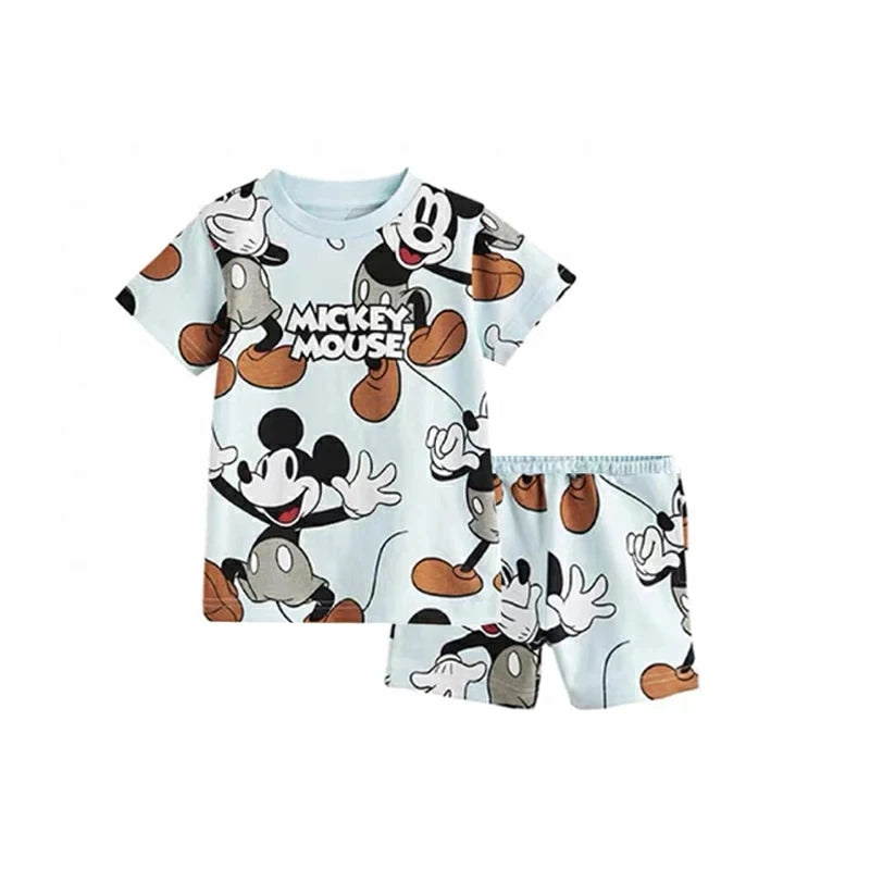 Boys Summer Clothing 2pcs Full Print Tshirt+Shorts Brand Tshirt Girls Baby Casual Crewneck Tees Children Cartoon Tracksuits