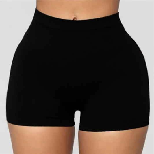 Yoga Shorts Skinny Solid Color Above Knee Length Summer Sports Shorts Soft High Elasticity Butt-lifted Lady Short Women Garment