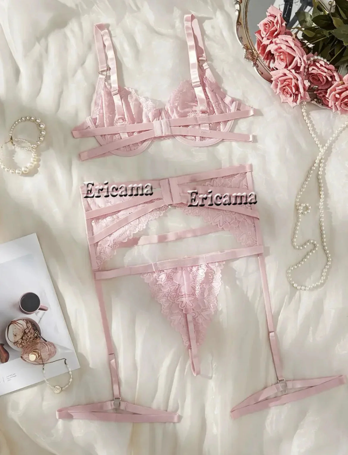 Lace Sexy Lingerie Transparent Hot Porno Lace Erotic Underwear Sexy Bra Set And Garter Lingerie Sexy Hot Erotic Sleepwear