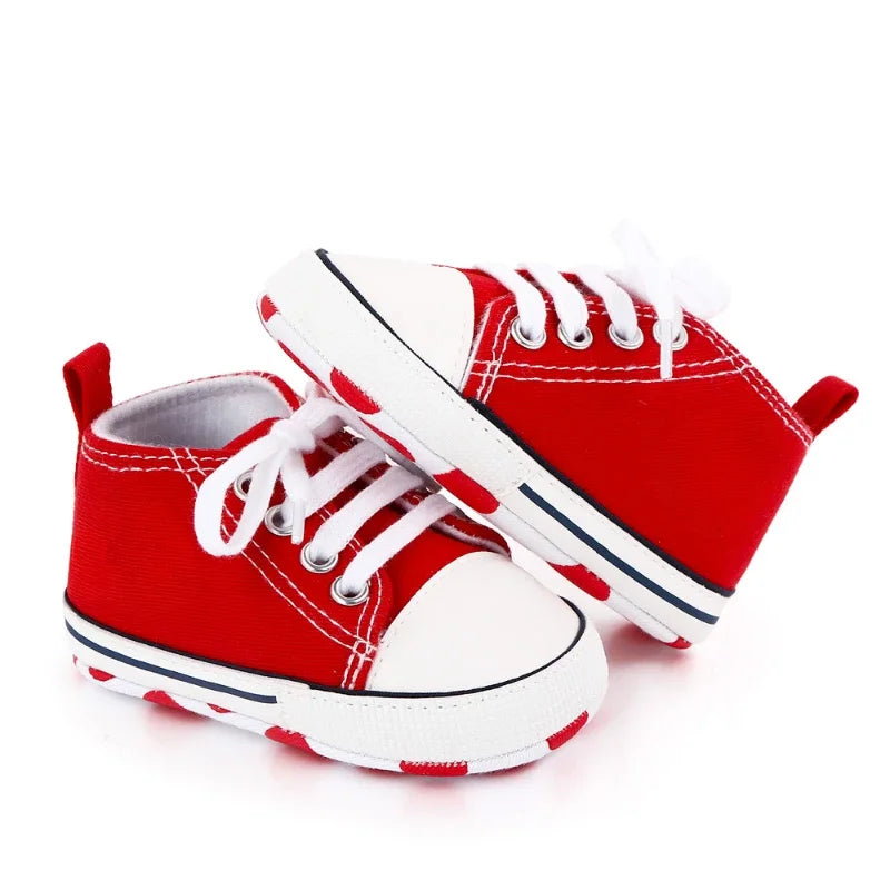 Baby Canvas Shoes Classical Newborn Baby Boys Girls Shoes Spring Autumn and Winter Plush Toddler Kids Sport Sneakers 0-18Months