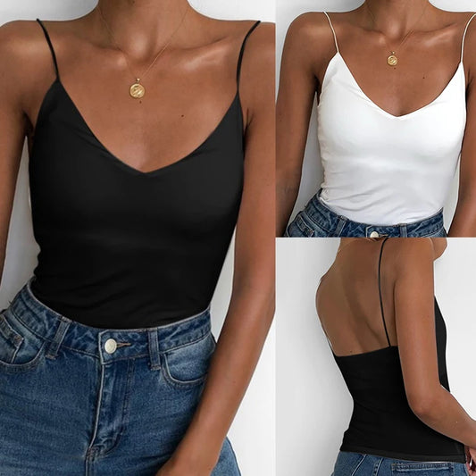 Satin Women Thin Wild Solid Camis Vest Women Tank Tops Female 2022 Summer Sexy Strap Basic Tops Slim Sleeveless Camisole