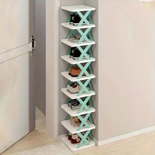 1pc multi-layer plastic foldable and detachable shoe rack saves family space and is suitable for corridor bedrooms.