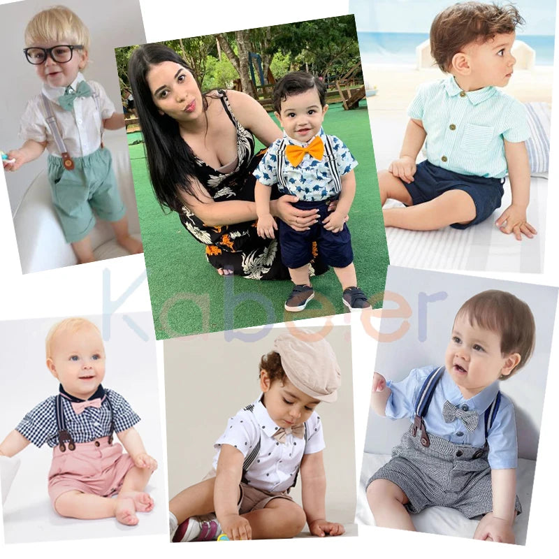 Cotton Birthday Clothes Suit for 3 6 9 12 18 24 Months Boys Newborn Baby Formal Set Romper Toddler Jumpsuit Outfits Summer Suits