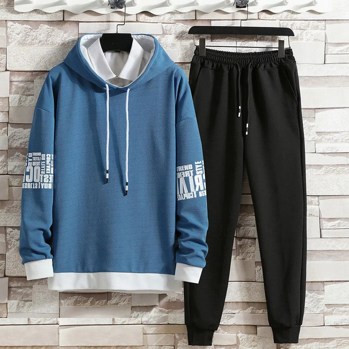 Clothing for Men Summer Autumn Suits Casual New Hoodies Set Pants Pullover Hat Hood  Print Sweaterhoodie Men Top Long Sleeves