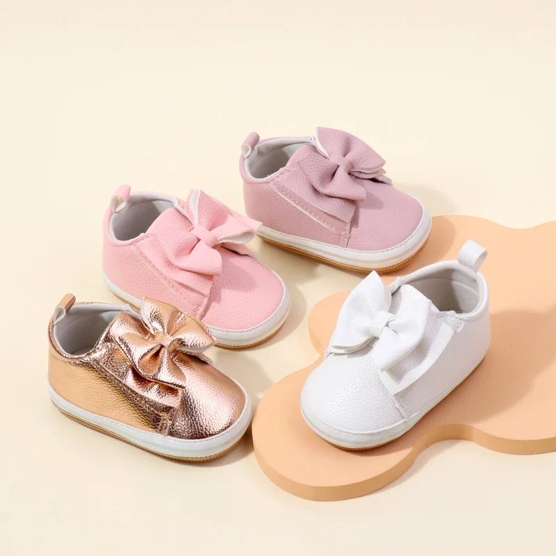 Baby Girl Shoes High Quality Soft PU for 0-9-18 Months Toddler Prewalking Outdoor Beautiful Cute Butterfly Bowknot 2024 BXC4143